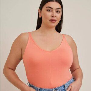 Torrid Size 1X 14-16 Super Soft V-Neck Tank Coral